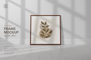 1x1 Square Frame Mockup on Floor