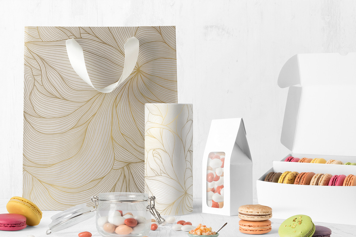 Flowers and Leaves Line Luxury Art, a Pattern Graphic by Marylia (Photo 11 of 27)