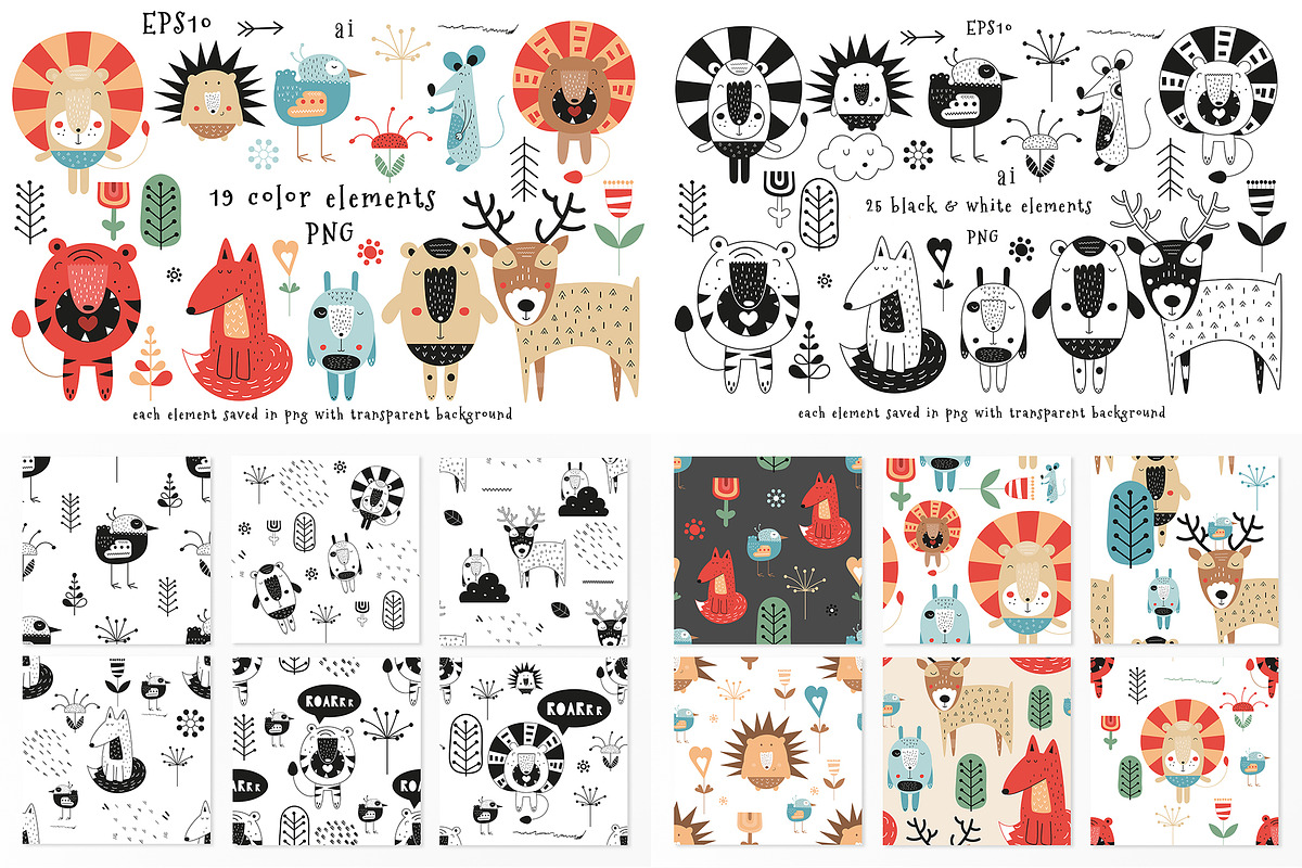 Big Kids Bundle Graphic & Patterns, an Animal Illustration by Nursery Art (Photo 4 of 15)