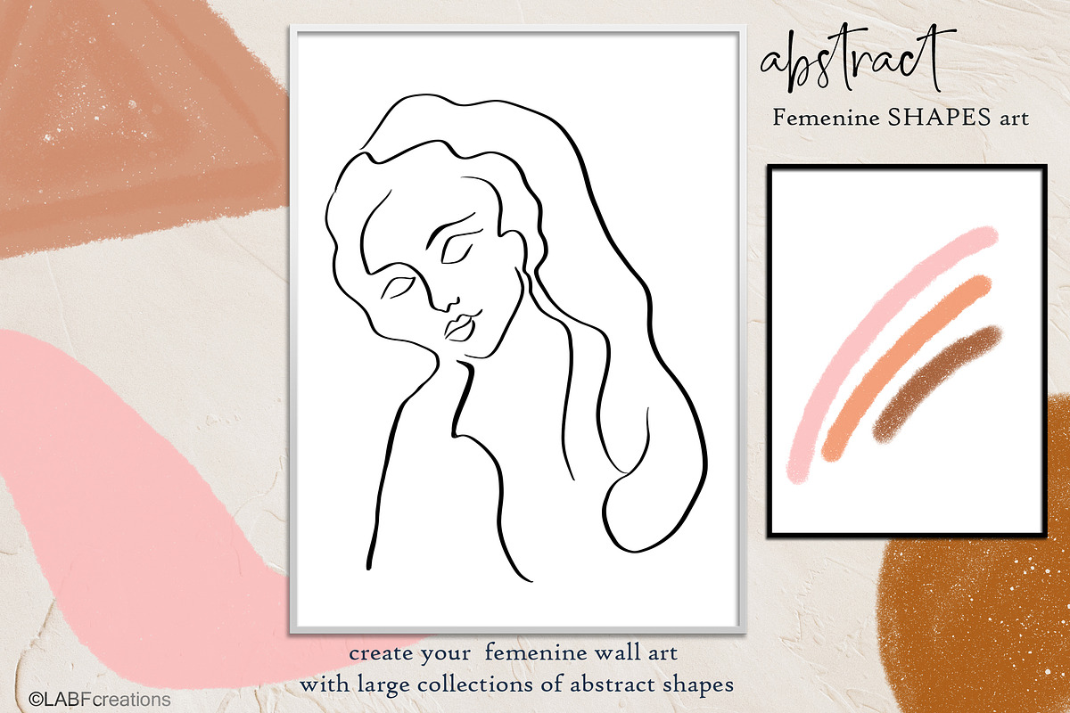 Abstract shape  Oneline art clipart, a Decorative Illustration by LABFcreations (Photo 4 of 15)