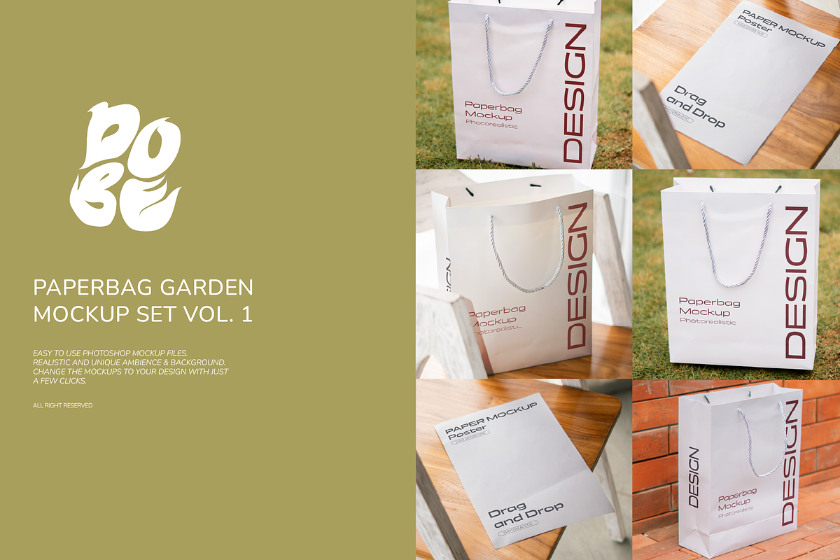Paperbag Garden Mockup Set Vol 1, a Packaging Mockup by DOBE Studio (Photo 1 of 4)