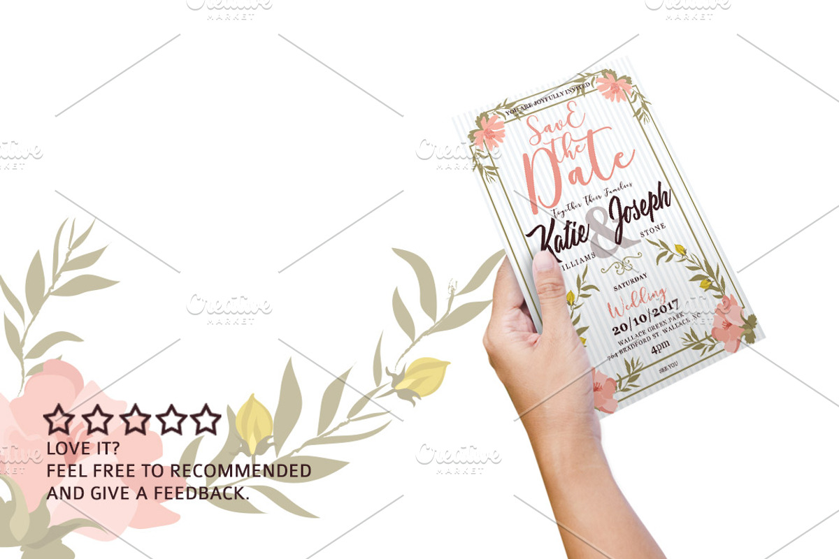 Floral Wedding Invitation, an Invitation Template by Tiaga (Photo 4 of 4)