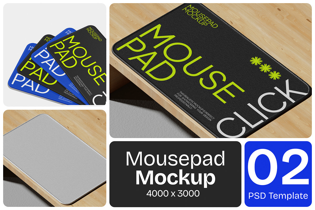 Mousepad Mockup, a Merchandise Mockup by Permadi Creative (Photo 1 of 3)