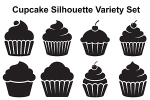 Swirled Cupcake Silhouette Set