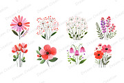 Watercolor Wildflower Clipart, an Illustration by Dream Creation (Thumbnail 3 of 11)