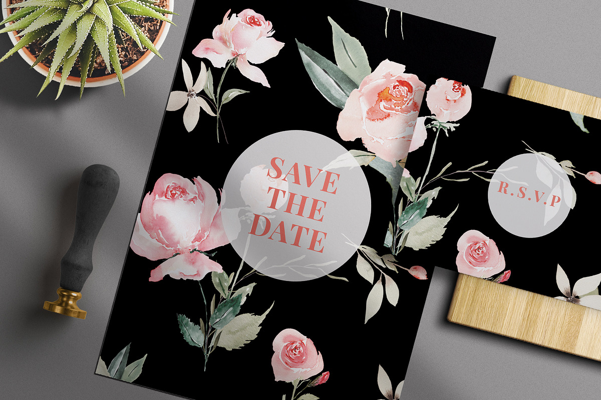 Watercolour Floral Wedding Suite, an Invitation Template by Azka Creative (Photo 4 of 9)