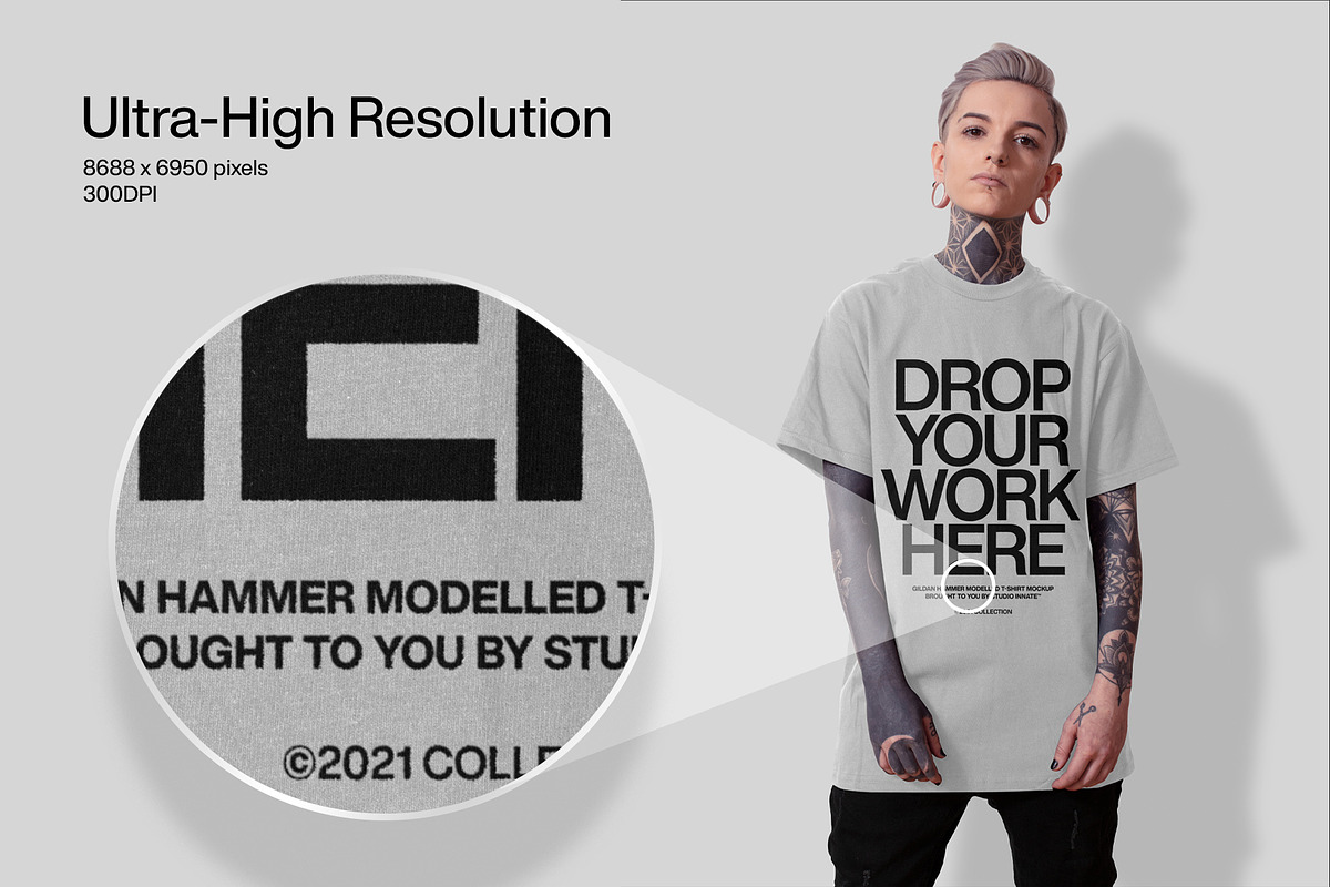 Gilden Hammer T-Shirt Modelled, a Shirt Mockup by Studio Innate (Photo 3 of 4)