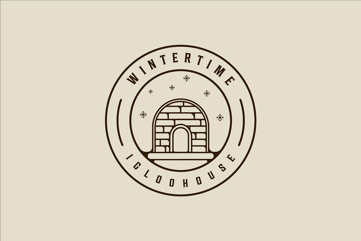 igloo house winter logo line art, a Branding & Logo Template by zyxroun shop