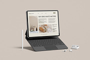 Realistic iPad With Keyboard Mockup, an iPad Mockup by Graphic Deal (Thumbnail 4 of 8)