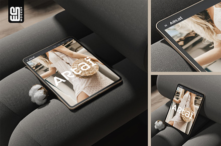 Tablet on the Chair Mockup