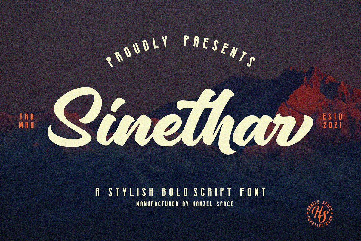 Sinethar - Bold Script, a Script Font by HanzelSpace Studio (Photo 1 of 5)
