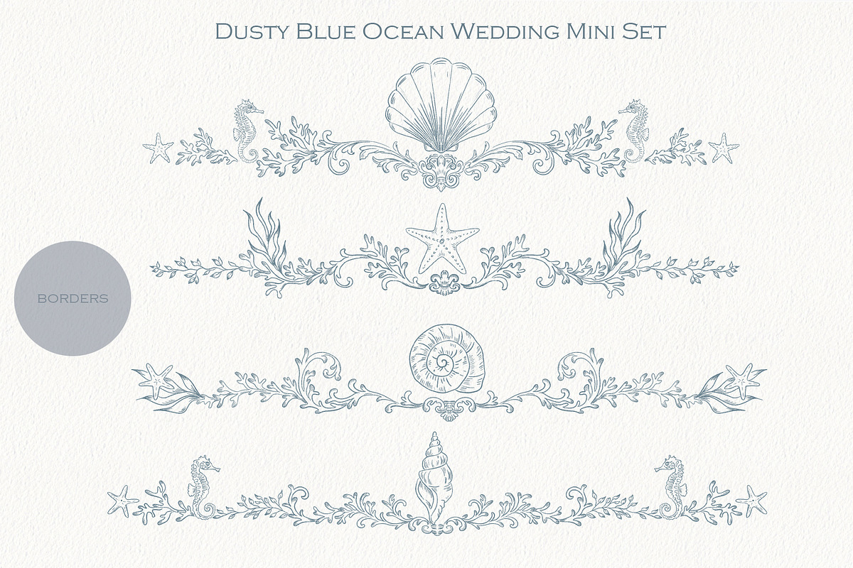 Blue Ocean Wedding Set, a Seasonal Illustration by AlenaVlasko stock Market (Photo 5 of 7)
