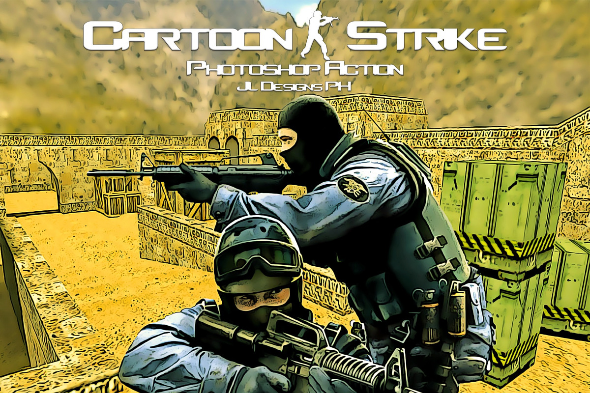 CartoonStrike Photoshop Action, an Action Add-On by JLDesignsPH (Photo 1 of 5)