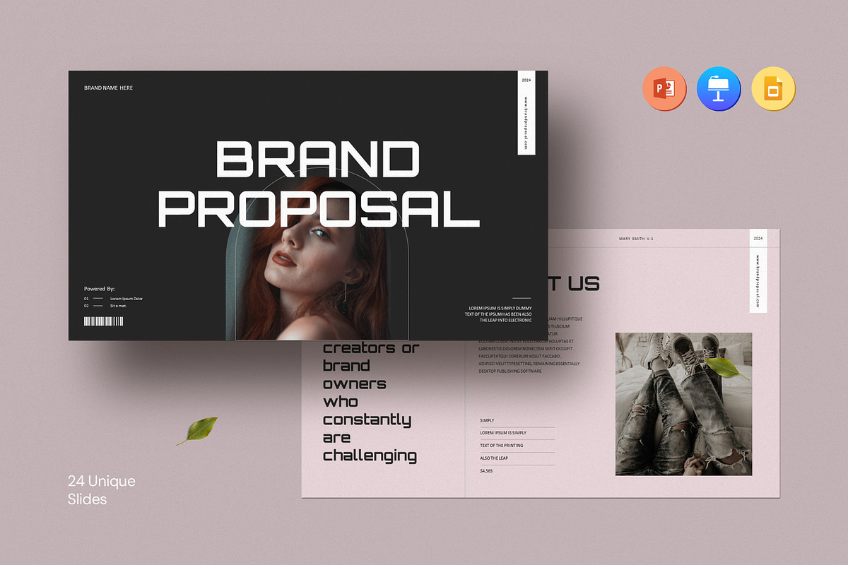 Brand Proposal Presentation Template, a Templates & Theme by Slide_Genius1 (Photo 1 of 6)