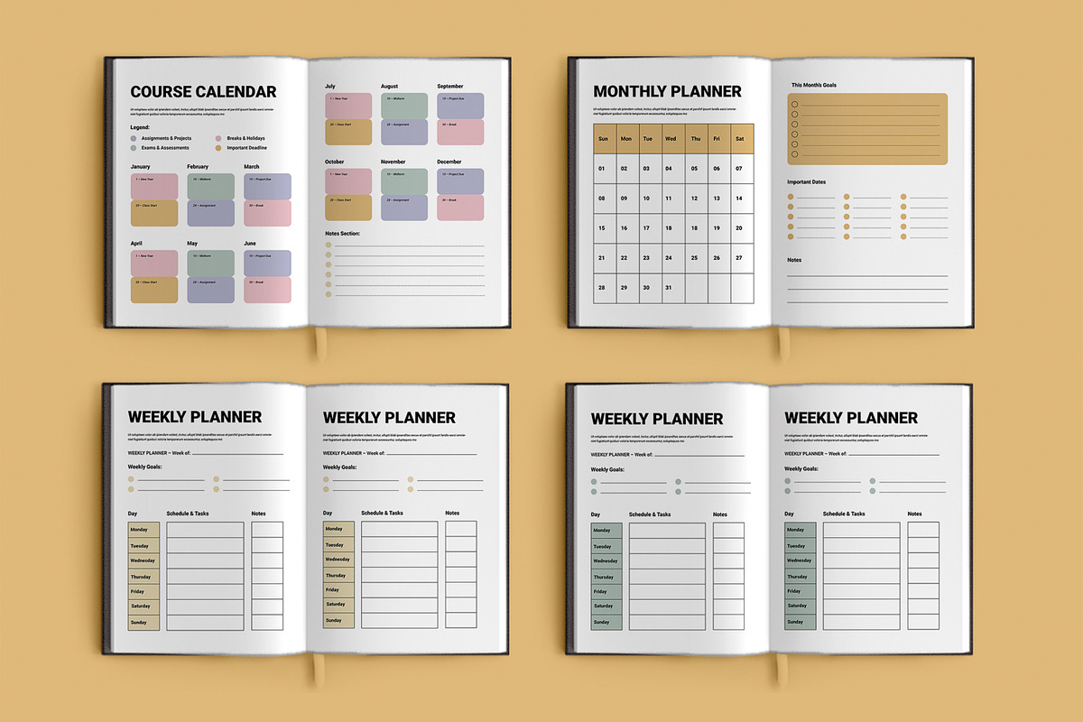 Academic Planner With Calendar, a Stationery Template by MightyDesign (Photo 3 of 7)