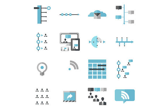 Modern Social Media Timeline Icons