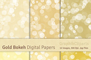 Gold Bokeh Digital Papers, a Texture Graphic by Chus Moreno Studio (Thumbnail 2 of 3)