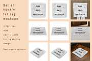 Square fur rug mockups., a Mockup by moqirynart (Thumbnail 5 of 16)