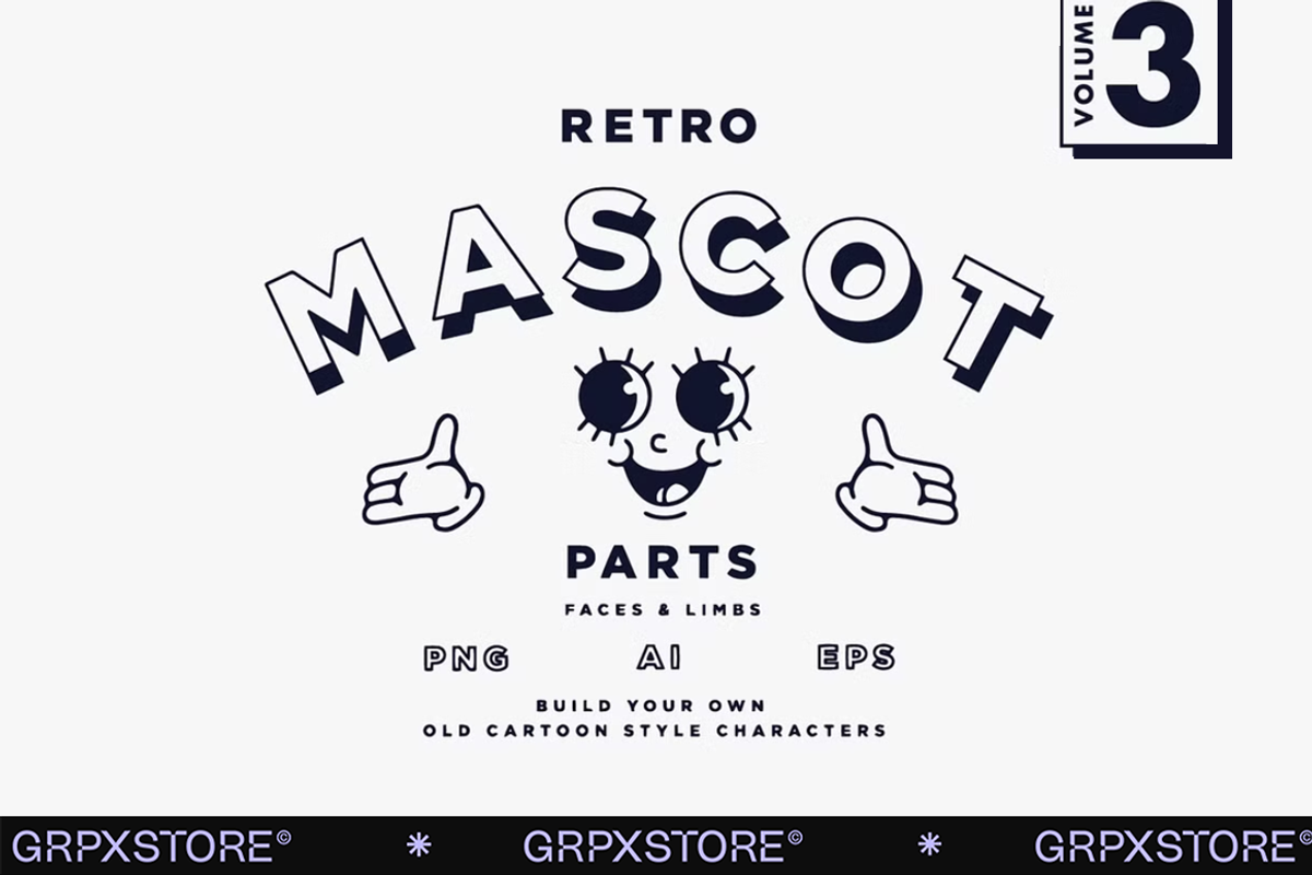 Retro Mascot Parts | VOL 3, an Illustration by GRPXSTORE (Photo 1 of 5)