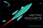 Vector Retro Rockets, a Technology Illustration by Carolyn Packard Design (Thumbnail 1 of 9)