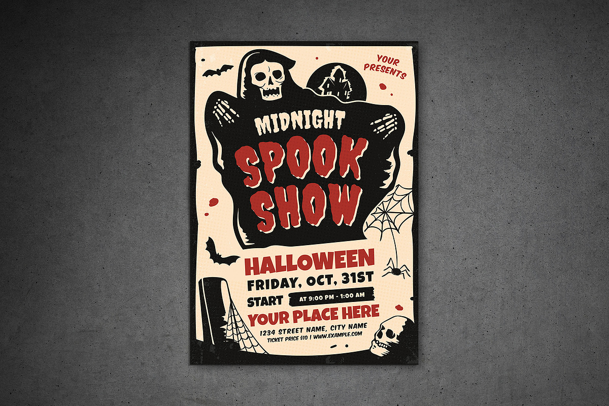 Halloween Party & Show Flyer, a Flyer Template by VectorVactory (Photo 2 of 4)