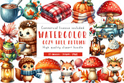 Kawaii Cozy Fall Autumn Clipart, an Illustration by CreationArt (Thumbnail 1 of 5)