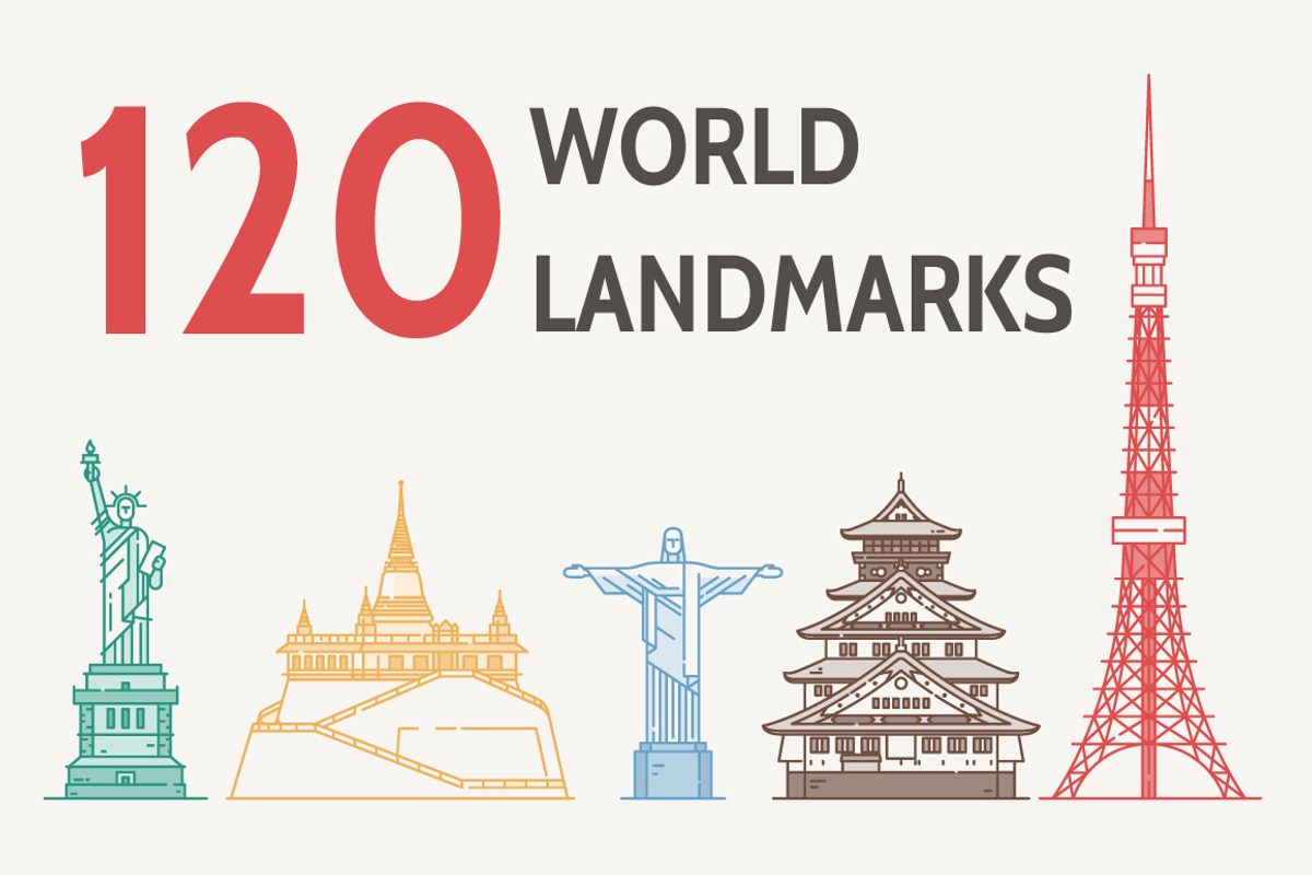 World's Famous Landmarks, an Illustration by eucalyp (Photo 1 of 9)