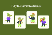 50 Crocodile Flat Characters, an Animal Illustration by Creative Stall (Thumbnail 6 of 11)