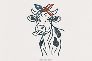 4th of July Highland Cow PNG, an Illustration by SharpMarketplace