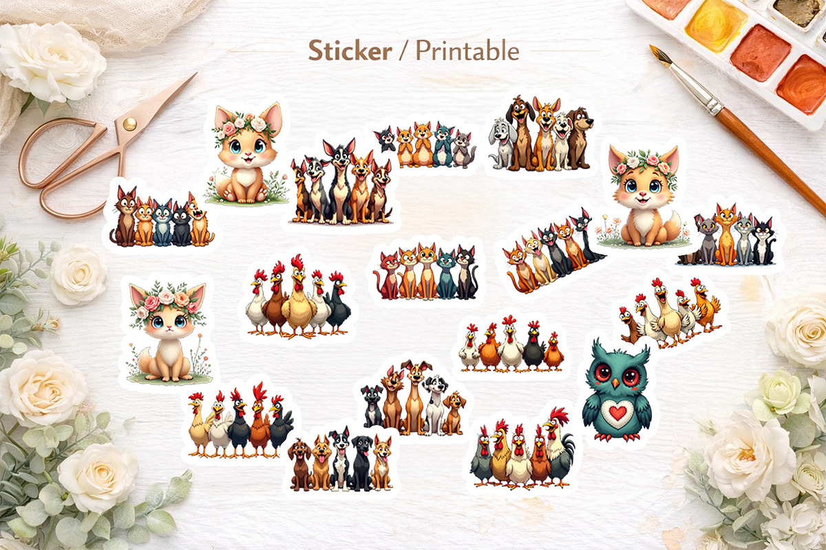 Whimsical Animal Emotions Clipart, an Illustration by Artnoy (Photo 5 of 8)