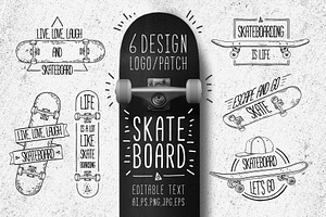 Set of Skateboarding line logo