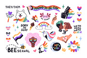 LGBTQ sticker pack set + patterns, a Graphic by PaperTrident (Thumbnail 2 of 4)