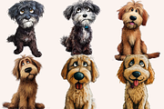 Hairy Doodle Dogs Illustrations, an Animal Illustration by PrintHaven Designs (Thumbnail 8 of 12)
