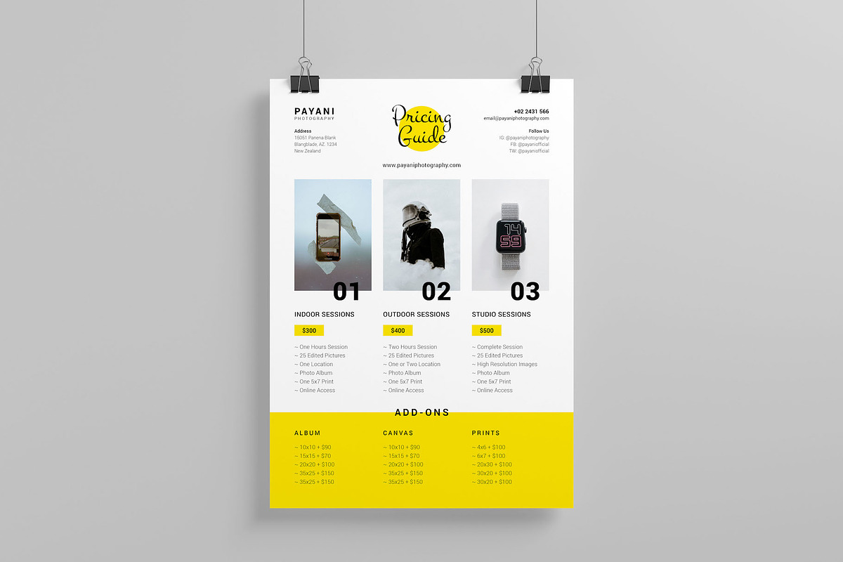Photography Pricing Template Flyer, a Flyer Template by Meenom Templates (Photo 2 of 5)