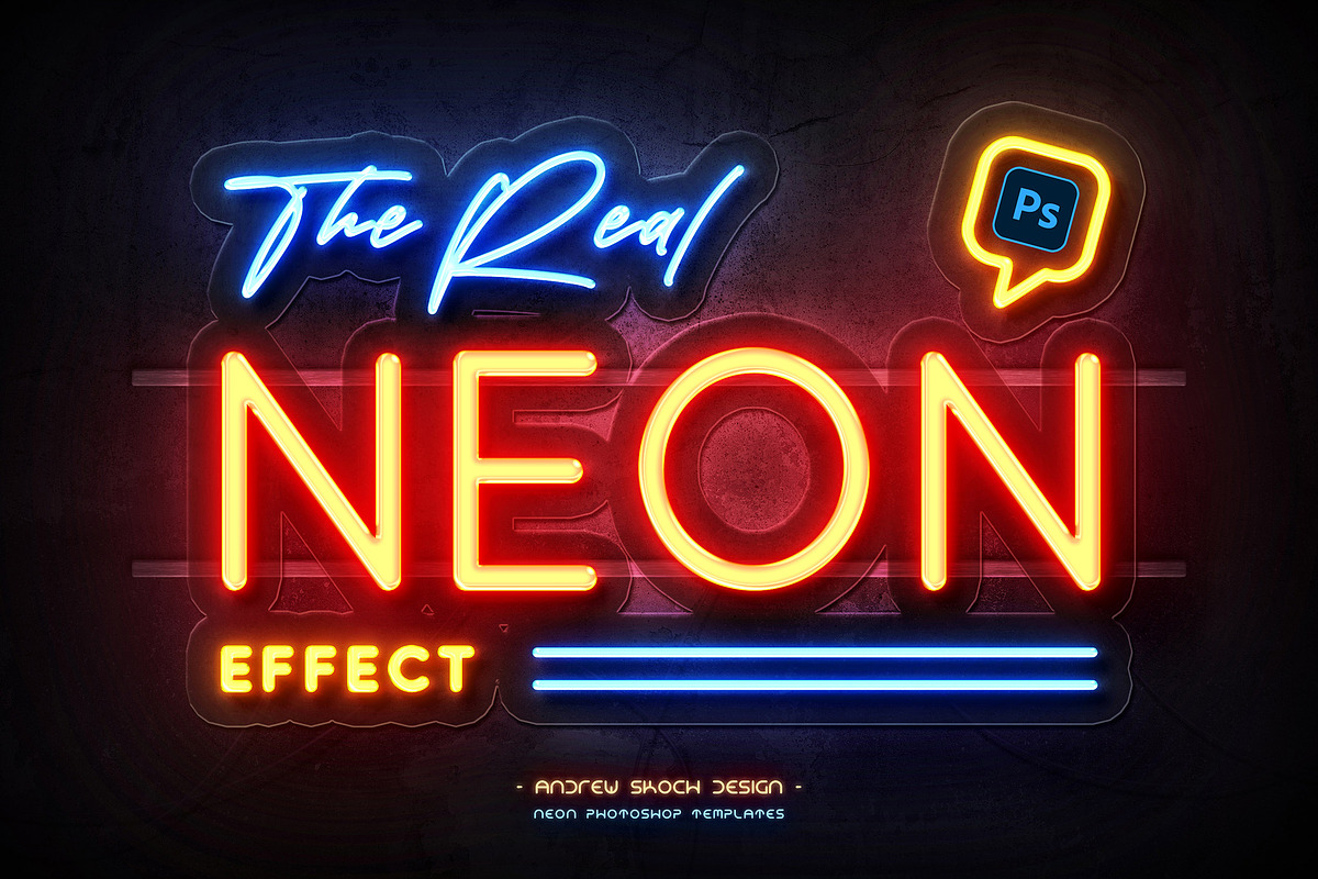 Real Neon Photoshop Effect, a Brushes & More by Andrew Skoch Design (Photo 1 of 8)