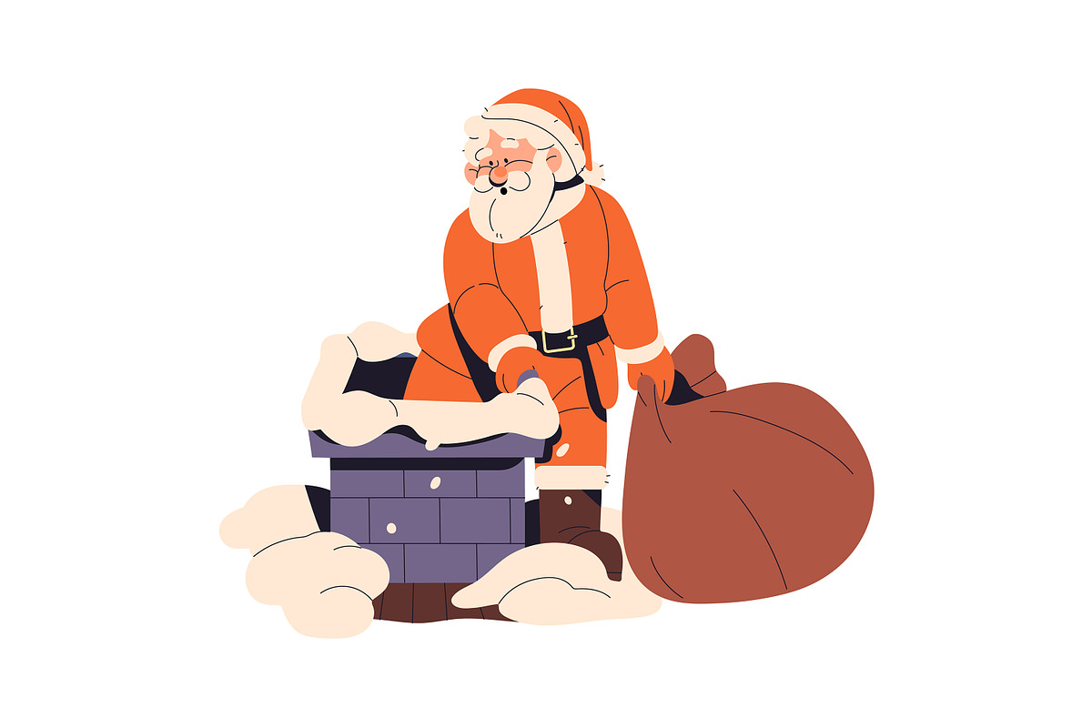 Santa Claus set + Christmas cards, a Seasonal Illustration by PaperTrident (Photo 7 of 12)