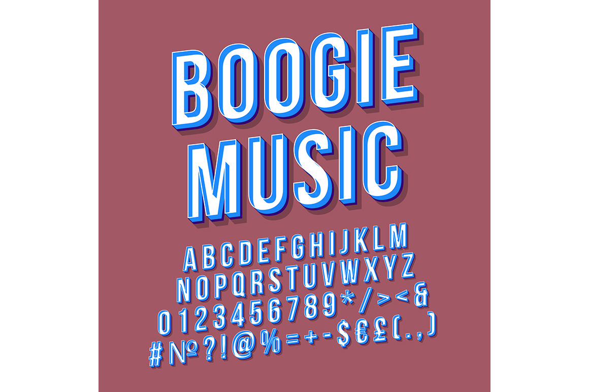 Boogie music vintage 3d lettering, a Templates & Theme by IMG Visuals