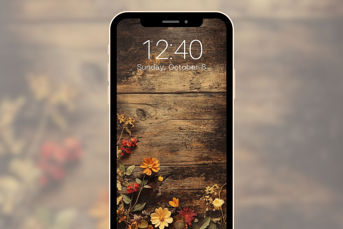 Autumn Floral Phone Wallpaper Set, a Graphic by Kalindiprints (Photo 5 of 6)