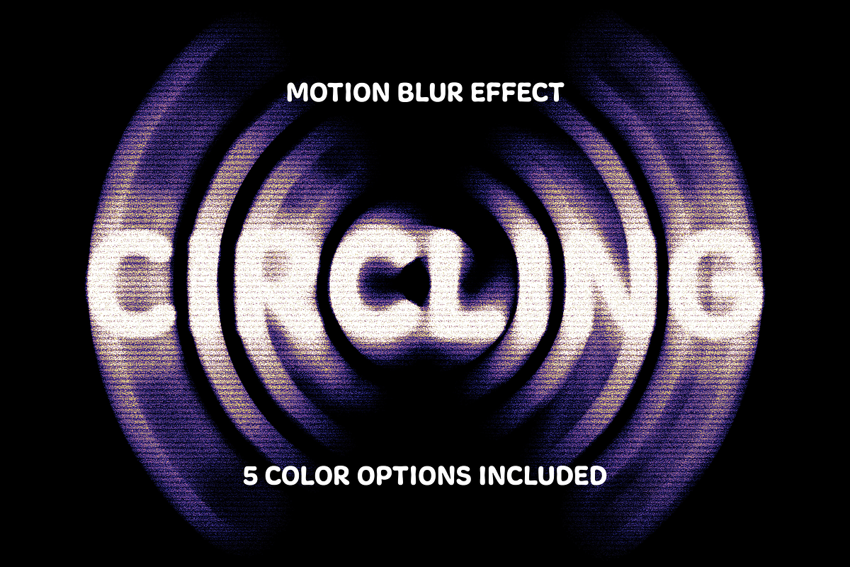 Circling Motion Blur Text Effect, a Layer Style Add-On by Design Squad (Photo 1 of 4)