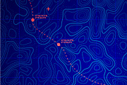 Topographic Map With Route, a Background Graphic by Black White Mouse Design (Thumbnail 2 of 3)