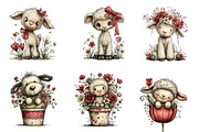 Cute Spring Lamb Clipart, an Illustration by CreationArt (Thumbnail 2 of 7)