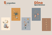 Dino Space Adventure – Vector Set, an Illustration by moja doodle (Thumbnail 11 of 11)
