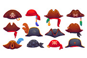 Cartoon pirate tricorn hats bandanas, an Object Illustration by Vector Tradition (Thumbnail 2 of 3)