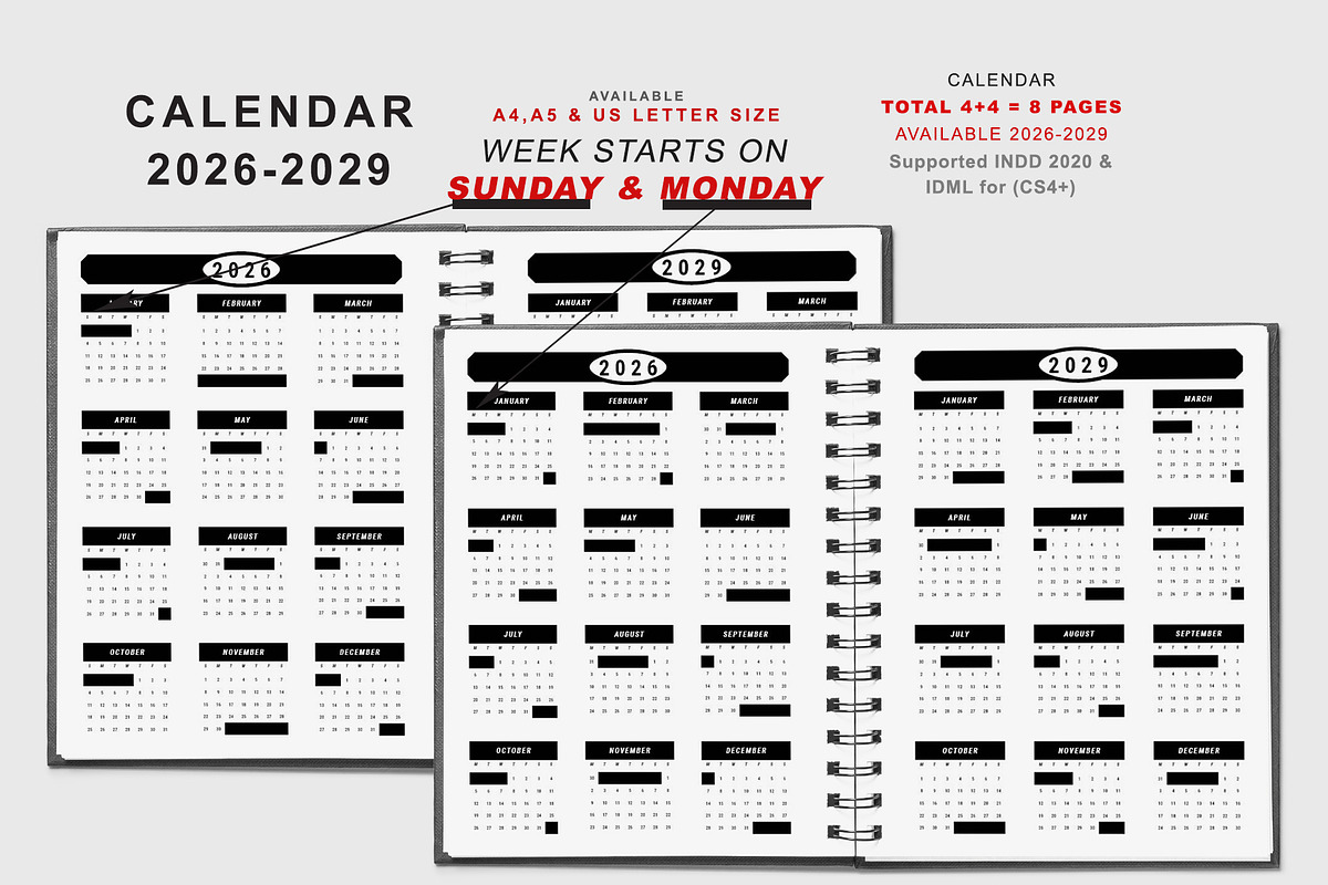 2026 Monday & Sunday Start Planner, a Stationery Template by MNT-Creator (Photo 4 of 10)