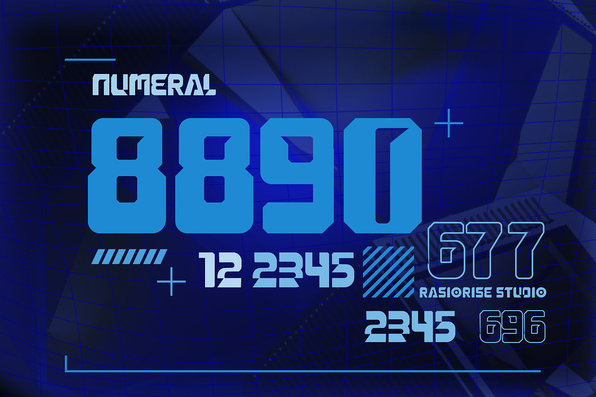 Orioonic a Futuristic Font, a Sans Serif Font by Rasiorise Studio (Photo 4 of 9)
