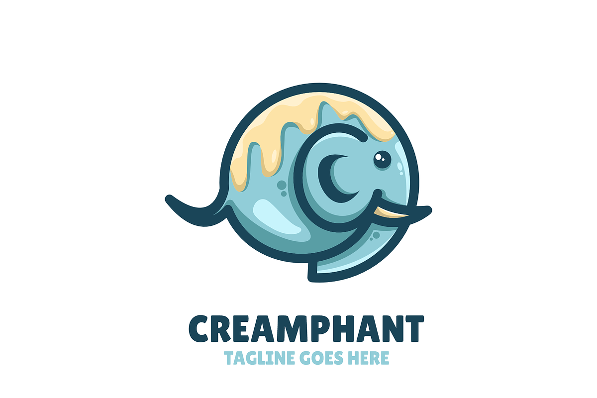 Creamphant Simple Mascot Logo, a Branding & Logo Template by Artnivora.Std