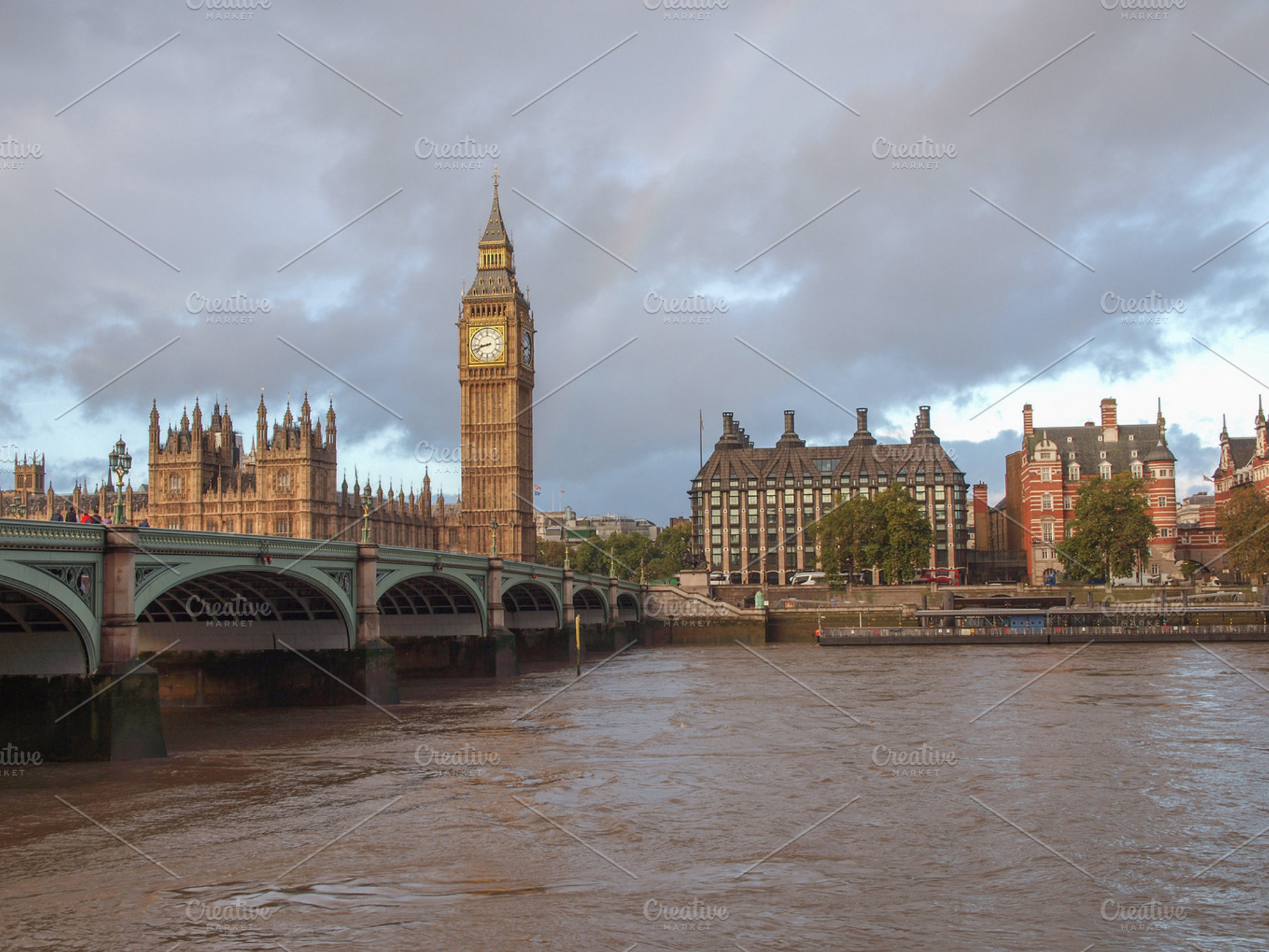 Westminster bridge in london containing westminster bridge, houses of