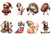 Christmas Funny Skinny Girl Clipart, an Illustration by CrexoraLab (Thumbnail 4 of 5)