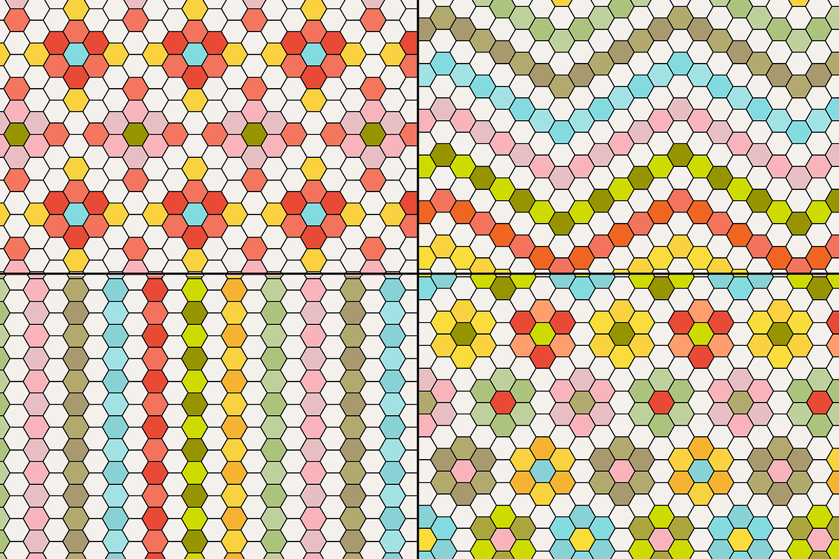 Hexagon Tile Patterns, a Pattern Graphic by Melissa Held Designs