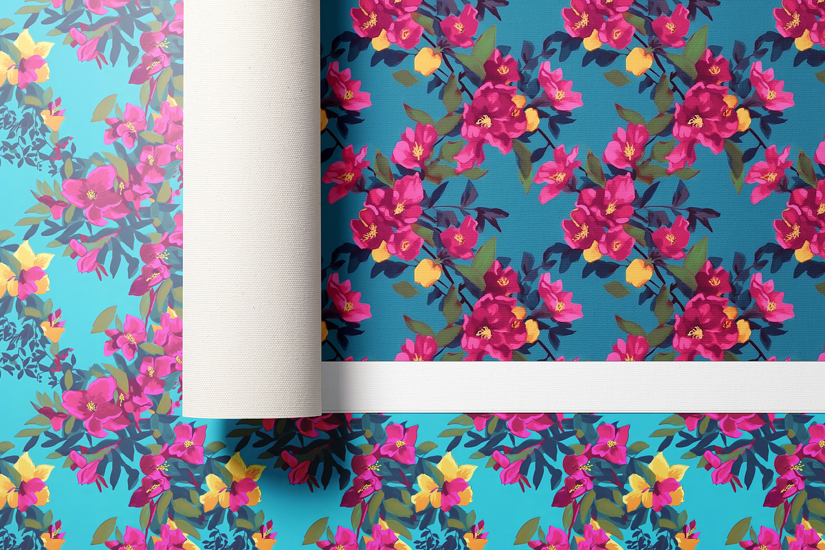 Pink Blooming Floral Patterns, a Pattern Graphic by Ninterints (Photo 20 of 20)